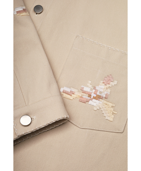 "The Bloom of Bukovyna" men's beige jacket photo