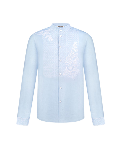 "Mallow" blue shirt with blue embroidery photo