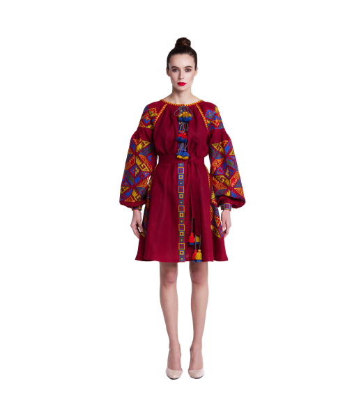 "Ulyana" bordo mini dress photo