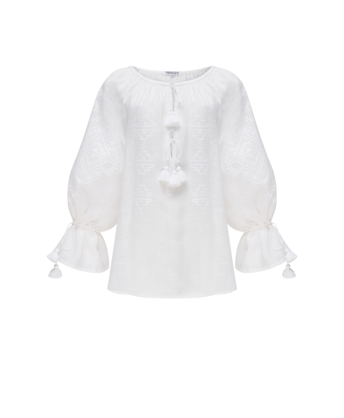 "White orchid" white blouse photo
