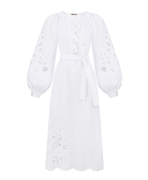 "Mallow" white midi-dress photo
