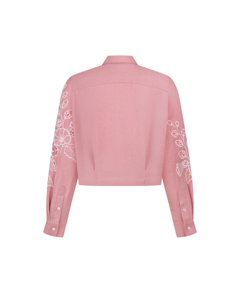 "Mallow" pink crop blouse photo