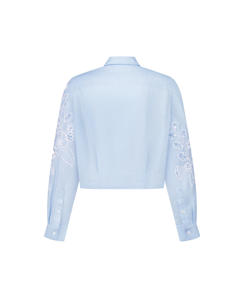 "Mallow" blue crop blouse photo