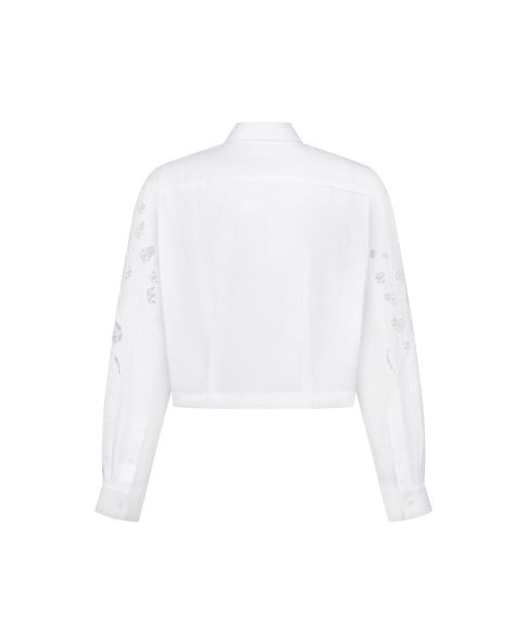“Mallow” white crop blouse photo