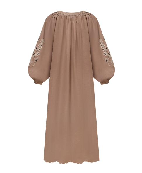 "Mallow" brown midi-dress photo