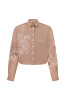 "Mallow" brown crop blouse photo
