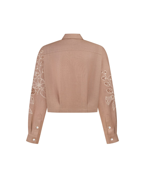 "Mallow" brown crop blouse photo