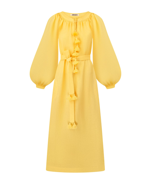 "Rosa" yellow midi-dress photo