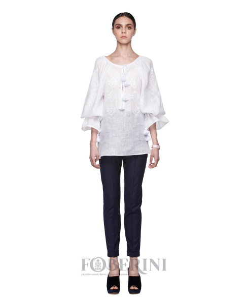 "White orchid" white blouse photo